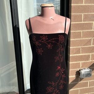 VINTAGE gorgeous 90s goth square neck bodycon maxi dress